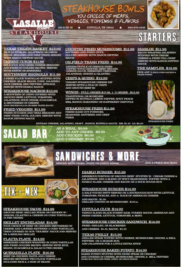 La Salle County Steakhouse Menu image 1